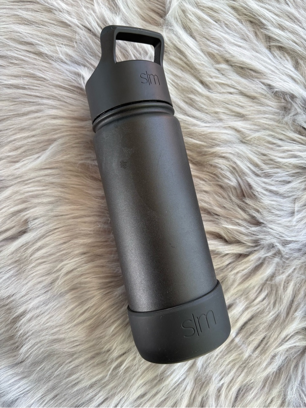 Matte Black Insulated Travel Bottle Simple Modern